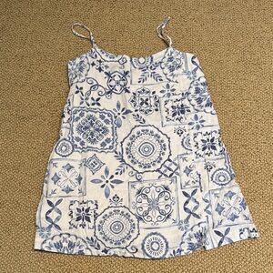 Blue and White Patterned Dress